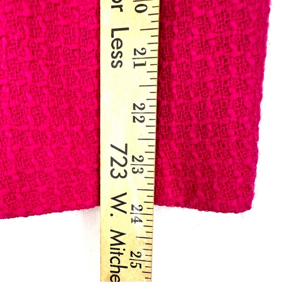 Louben Women Size 8 Fuchsia Pink Pure Virgin Wool Woven Pencil Skirt Zip Canada - Picture 6 of 10